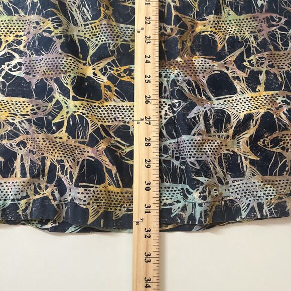 Rum Reggae‎ Shirt Mens XL Batik Blue Fish Print Hawaiian Short Sleeve Travel - Picture 9 of 10